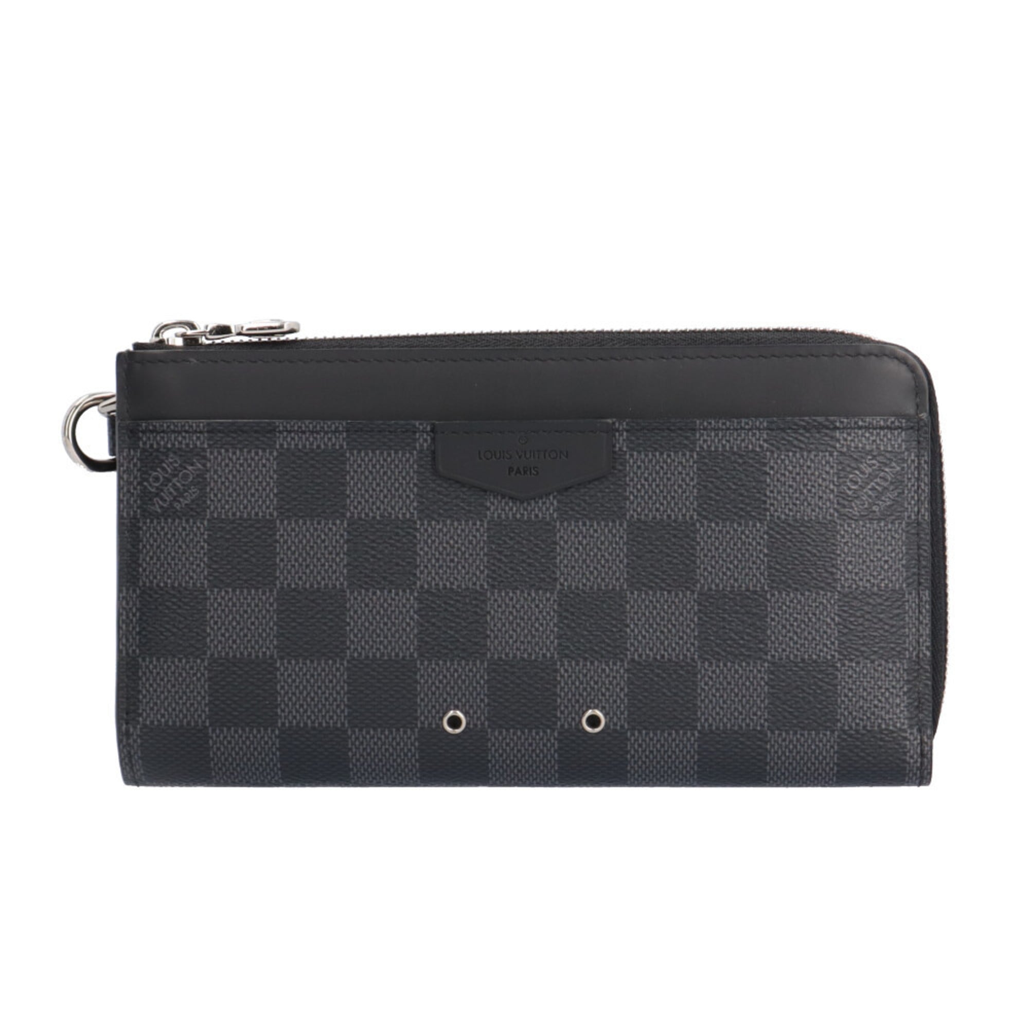 Louis Vuitton Black Gray Damier Graphite Long Wallet (Bi-Fold) (Pre-Owned)