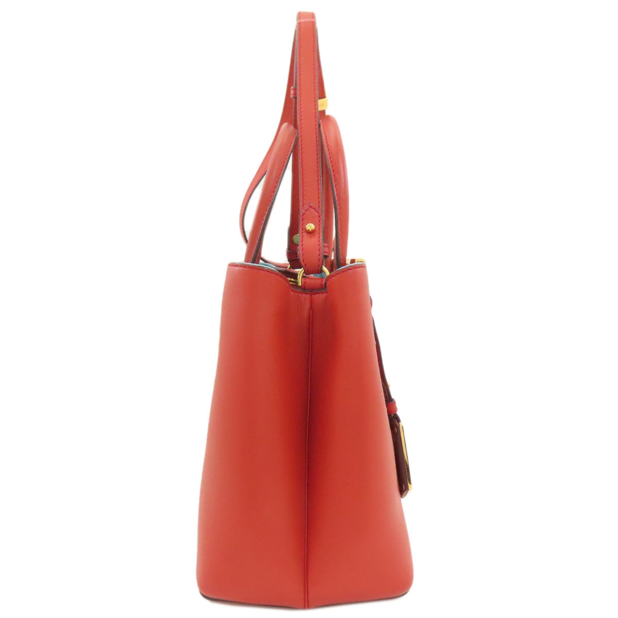 Fendi Red Color Leather Handbag (Pre-Owned)