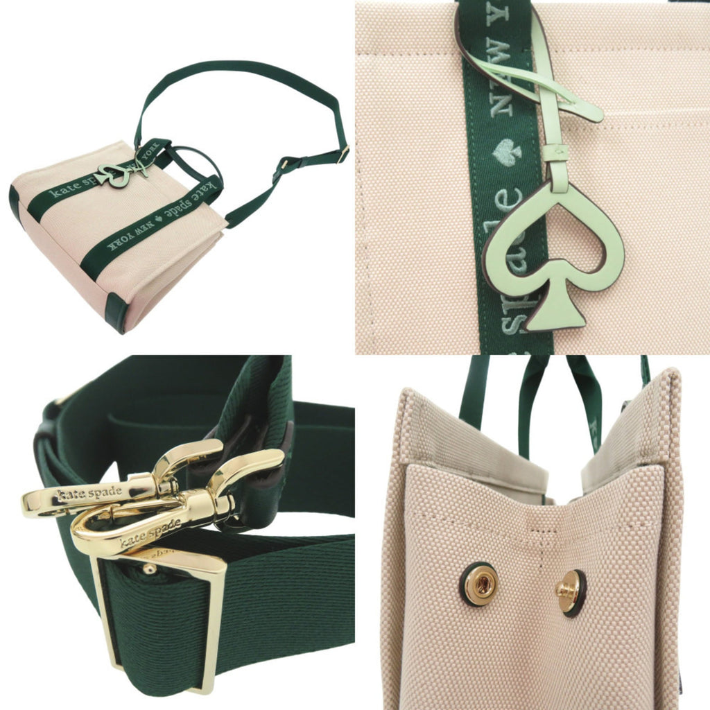 Kate Spade Beige Canvas Leather Shoulder Bag (Pre-Owned)