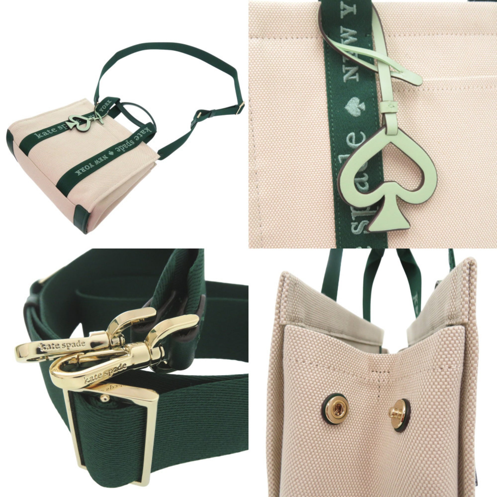 Kate Spade Beige Canvas Leather Shoulder Bag (Pre-Owned)