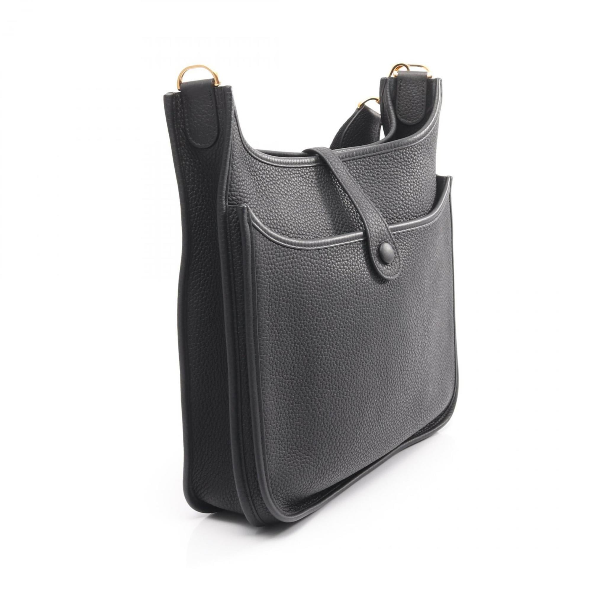 Hermes Black Taurillon Clemence Leather Leather Shoulder Bag (Pre-Owned)