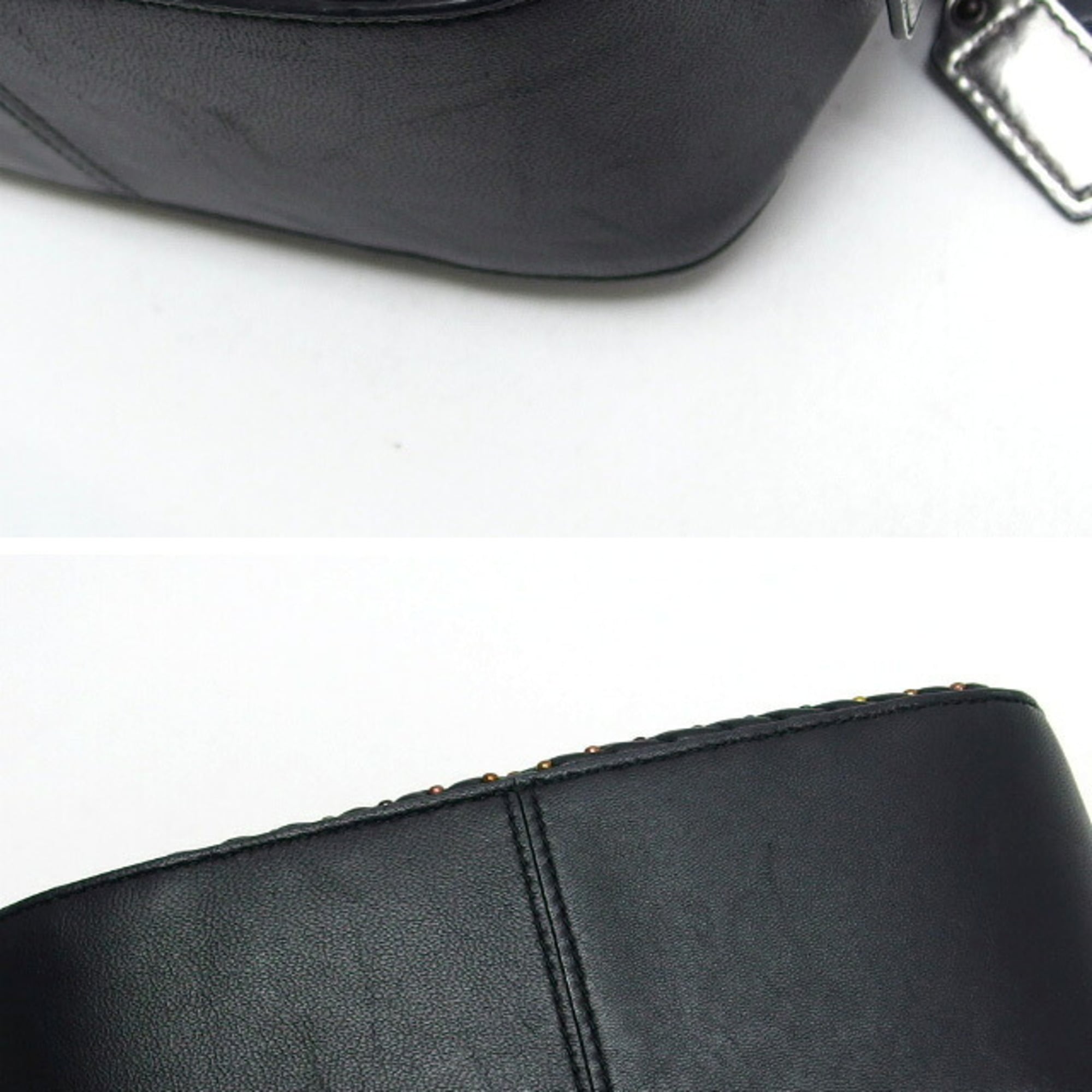 Coach Black Leather Clutch Bag Shoulder Bag (Pre-Owned)