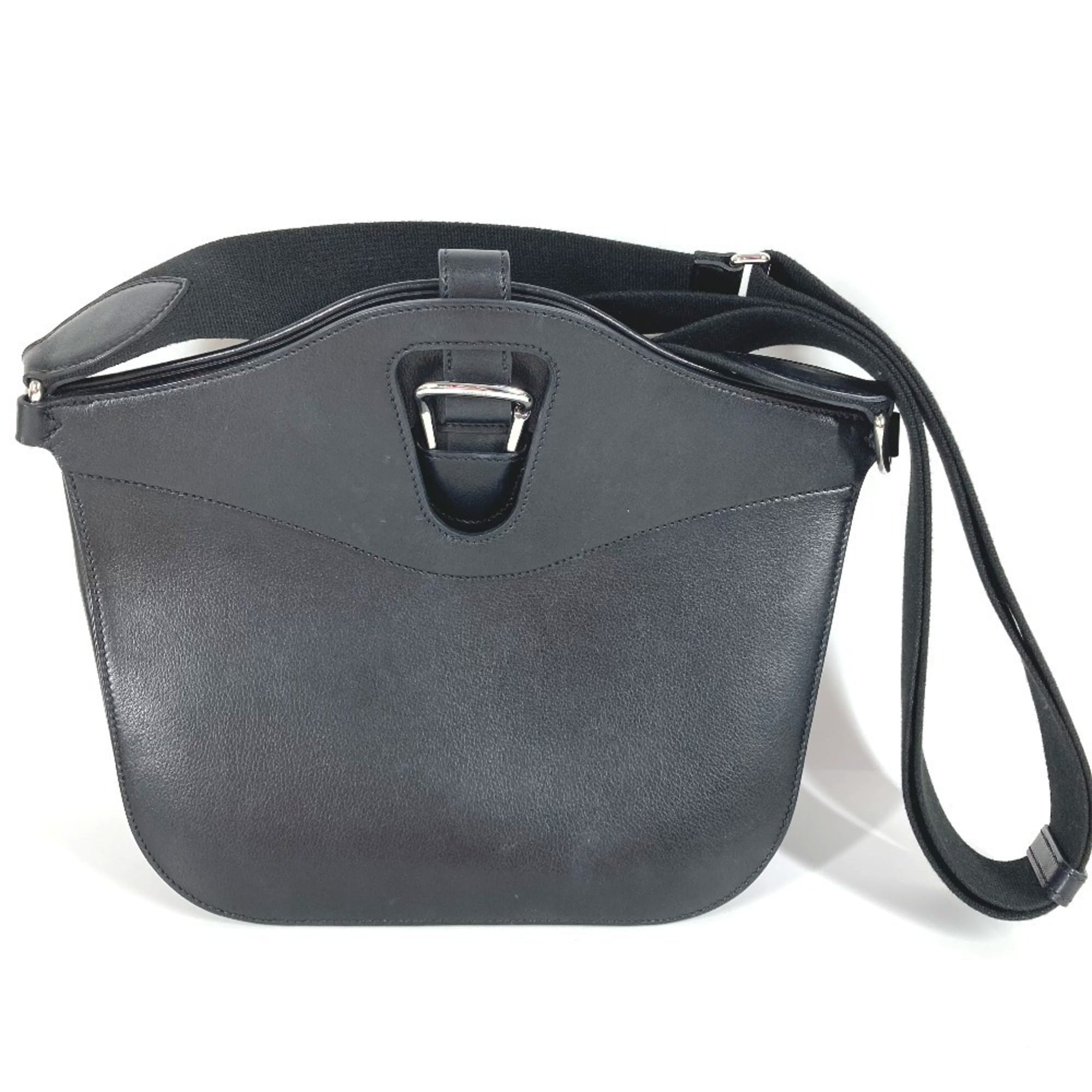 Hermes Black Evergrain Leather Shoulder Bag (Pre-Owned)
