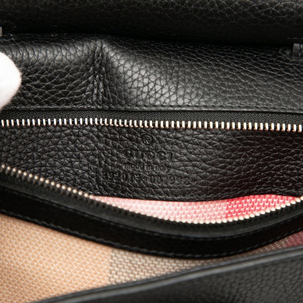 Gucci Black Leather Handbag Shoulder Bag (Pre-Owned)