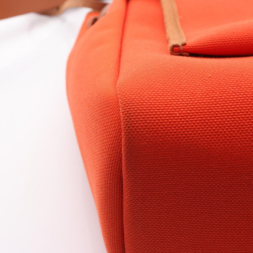 Hermes Brown Orange Canvas Handbag (Pre-Owned)