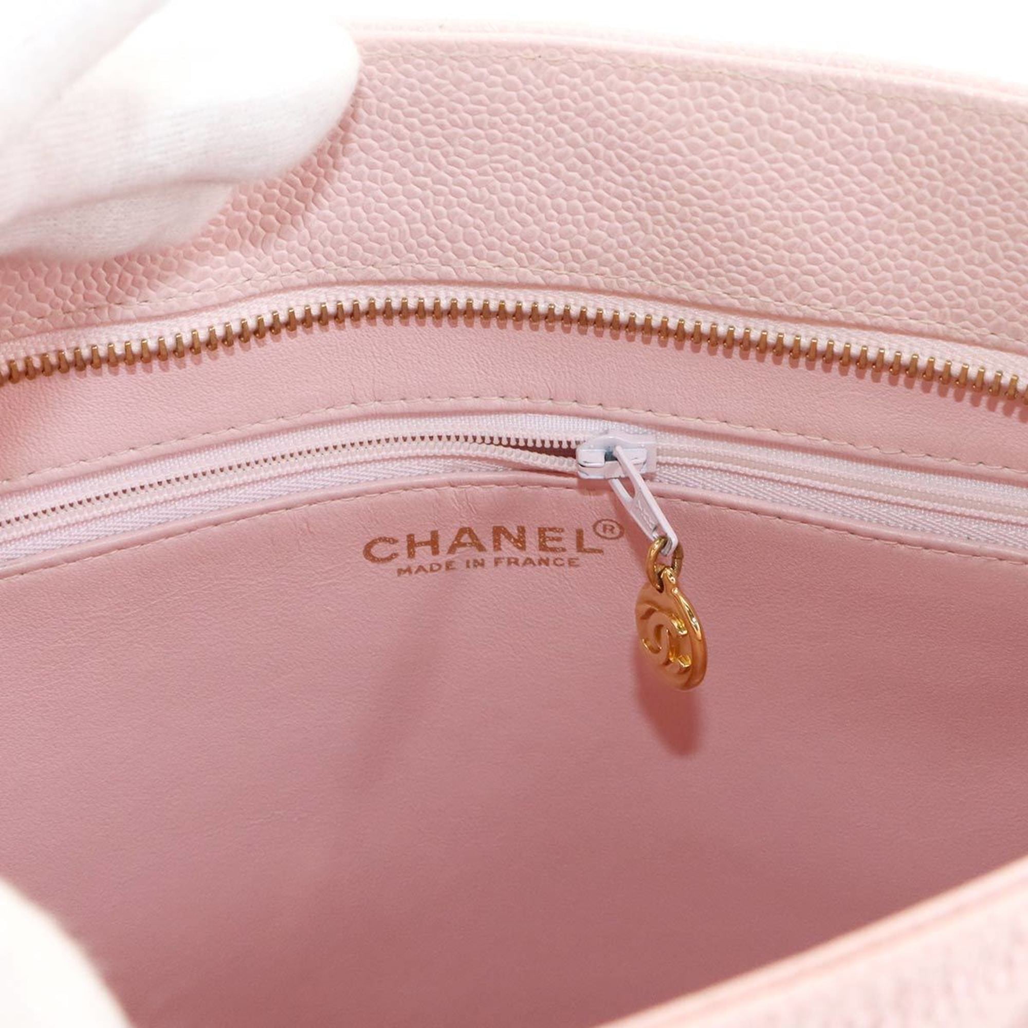 Chanel Light Pink Grained Calfskin Tote Bag (Pre-Owned)