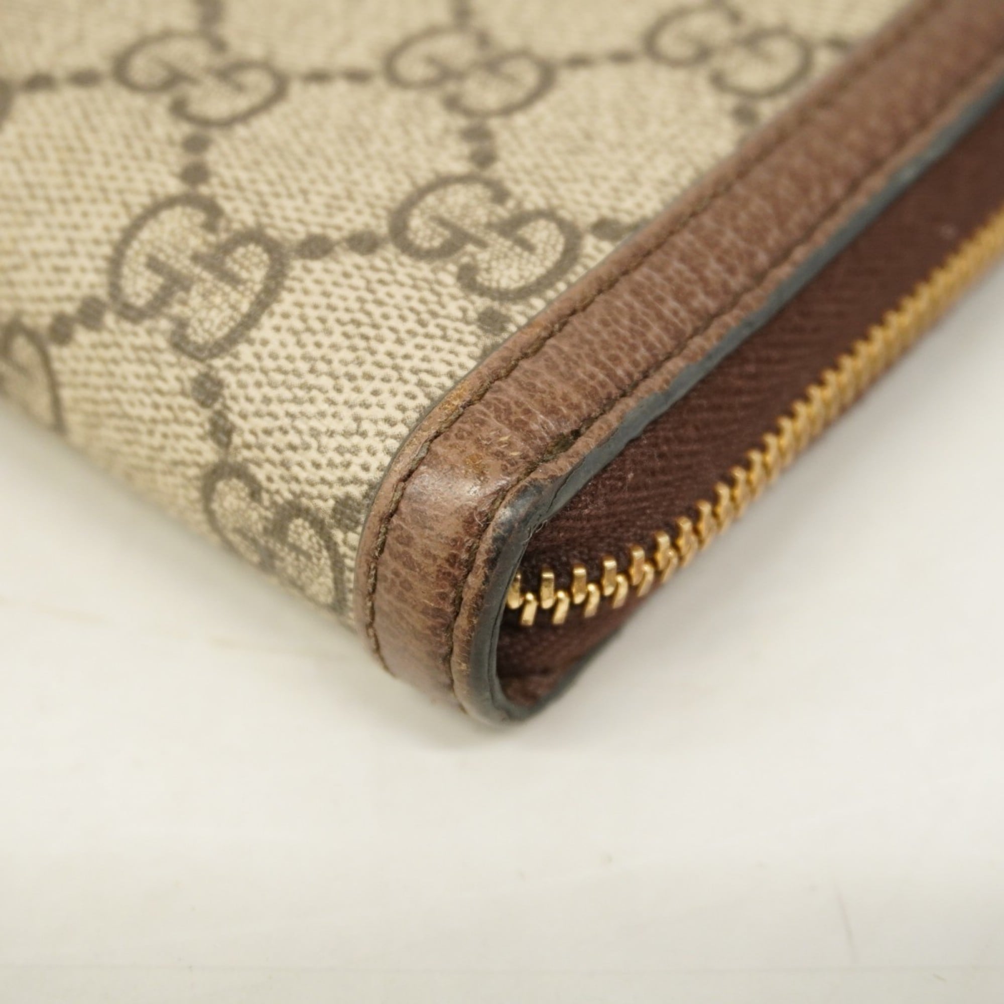Gucci Beige Brown Pvc Long Wallet (Bi-Fold) (Pre-Owned)