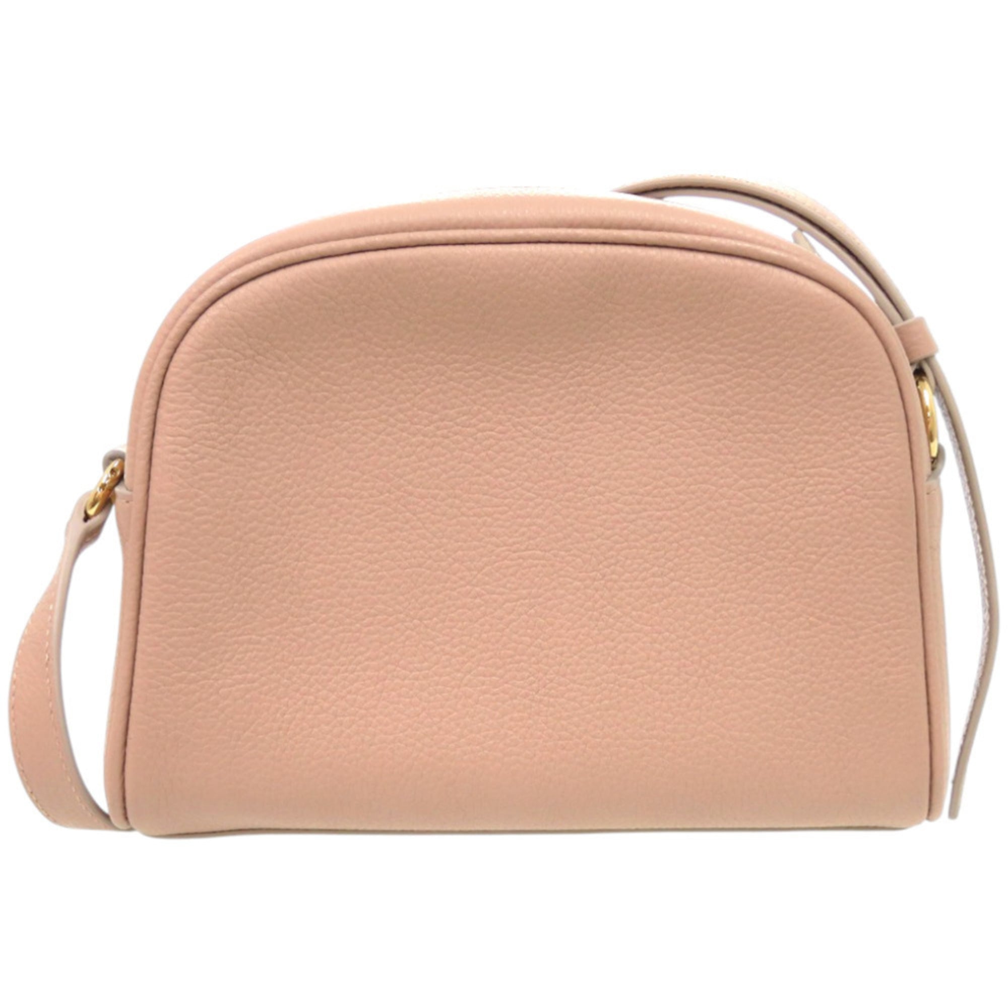 Salvatore Ferragamo Beige Pink Leather Shoulder Bag (Pre-Owned)