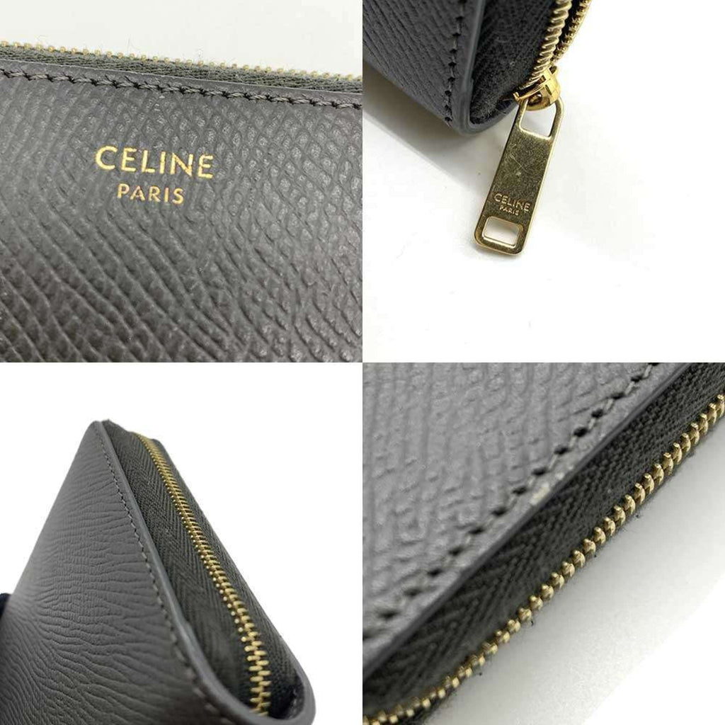 Celine Gray Leather Long Wallet (Bi-Fold) (Pre-Owned)