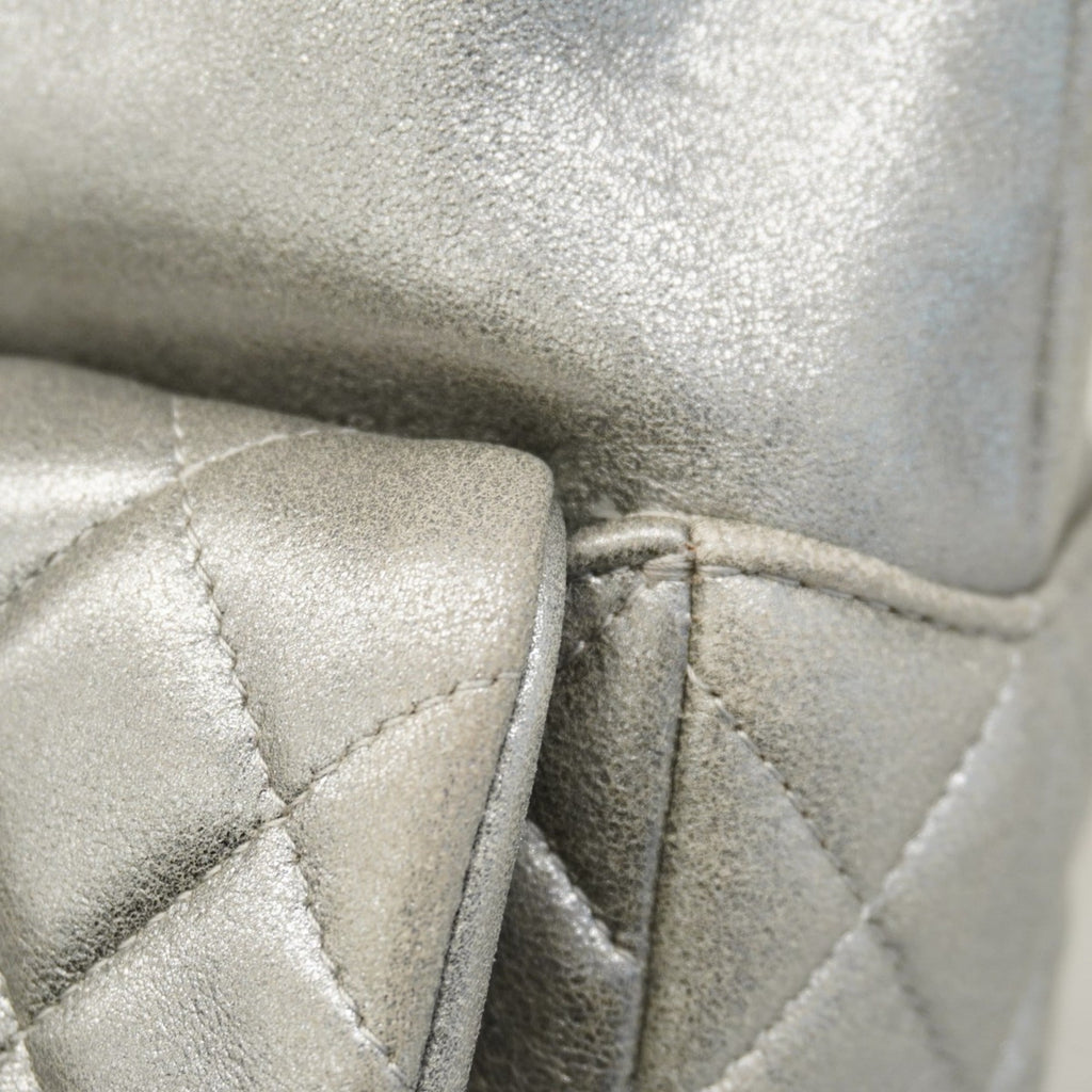 Chanel Silver Leather Backpack (Pre-Owned)