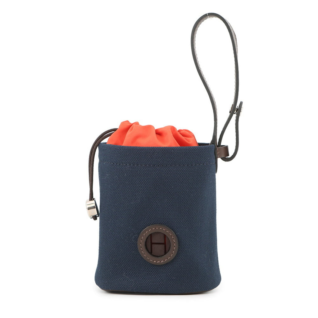 Hermes Navy Coated Canvas Pouch (Pre-Owned)