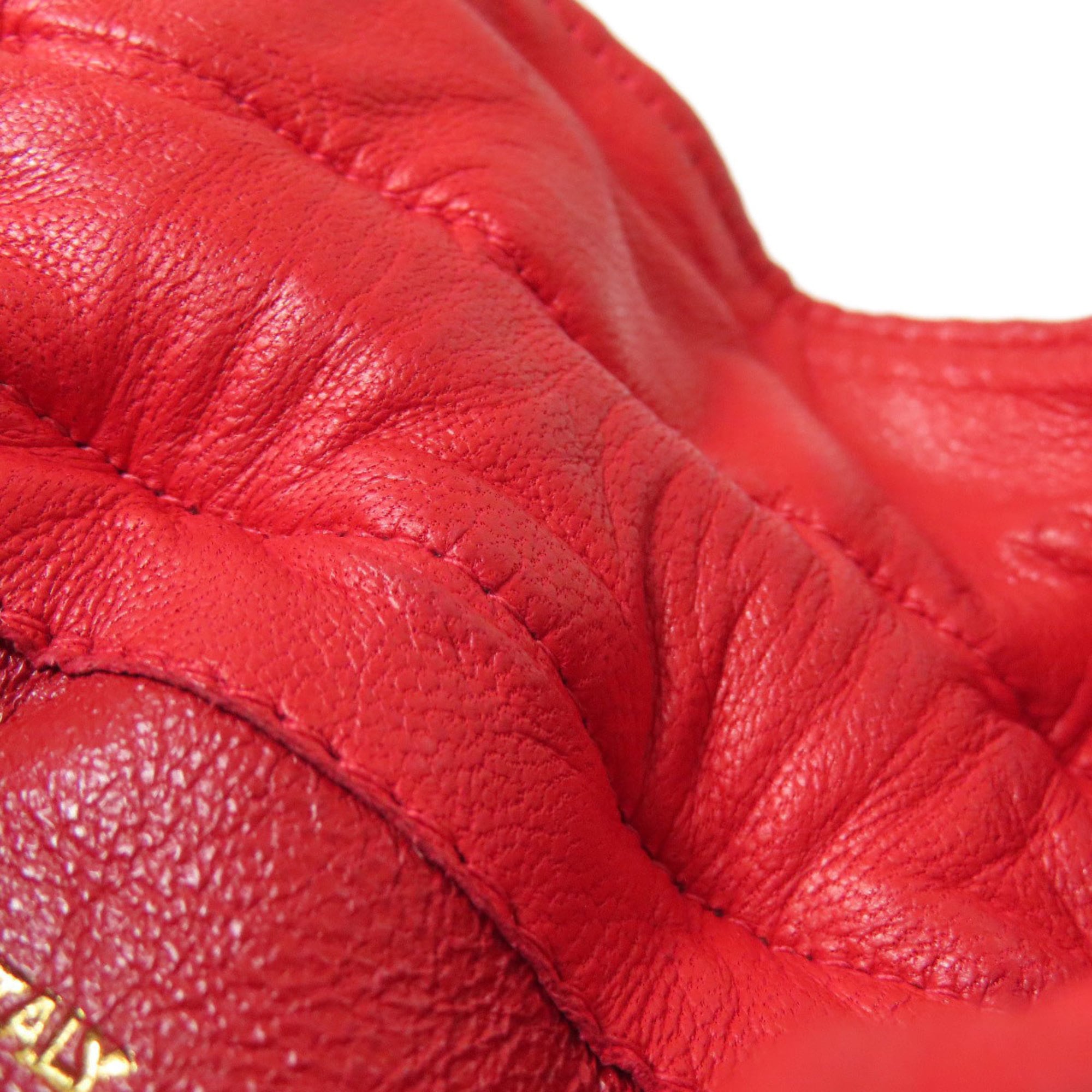 Chanel Red Color Satin Shoulder Bag (Pre-Owned)