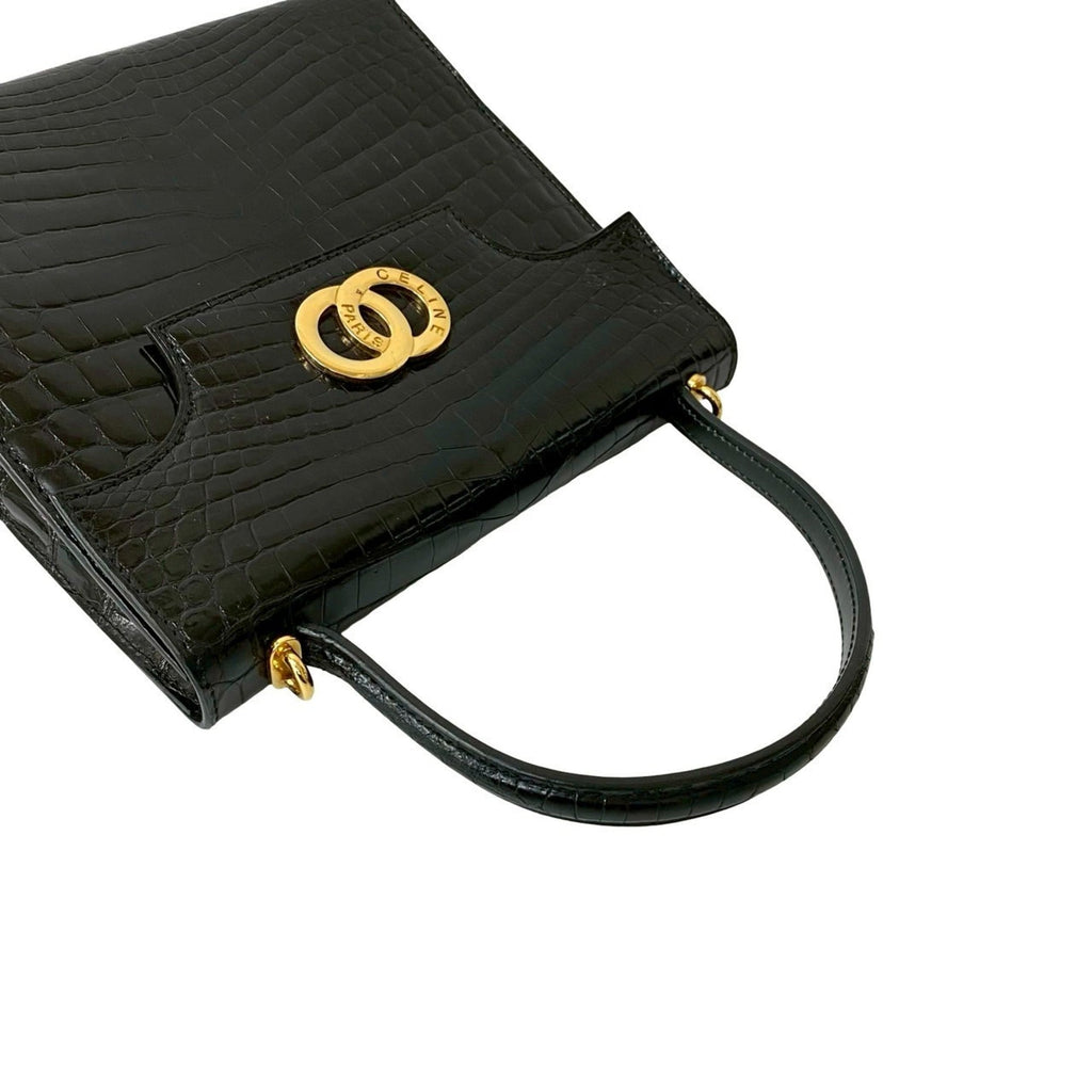 Celine Black Leather Handbag Shoulder Bag (Pre-Owned)