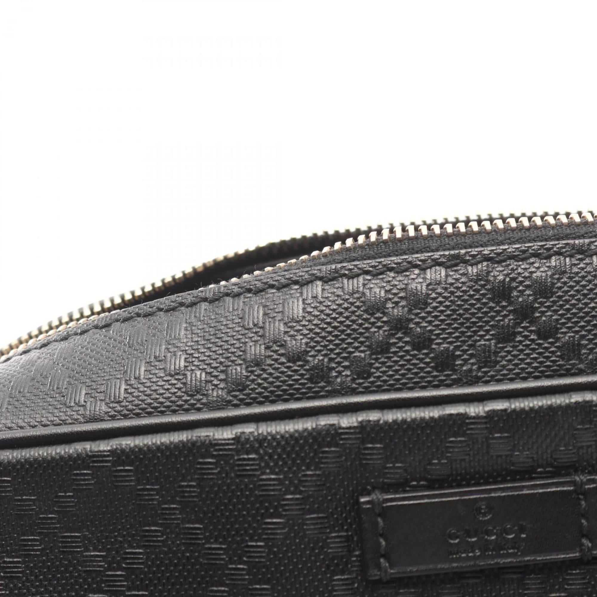 Gucci Black Coated Canvas Leather Shoulder Bag (Pre-Owned)