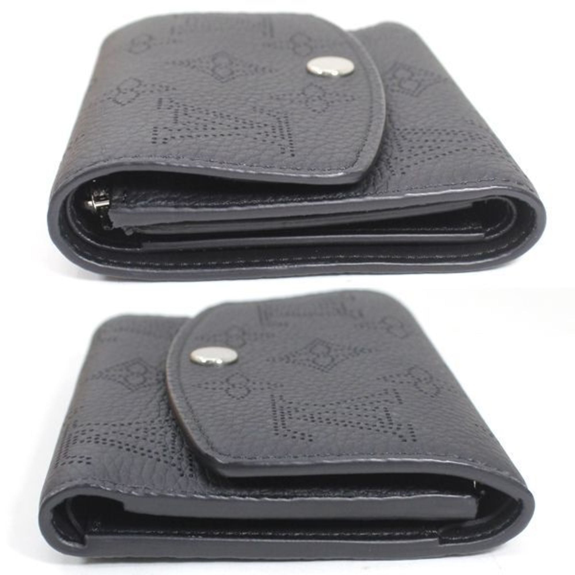 Louis Vuitton Black Mahina Leather Wallet (Tri-Fold) (Pre-Owned)