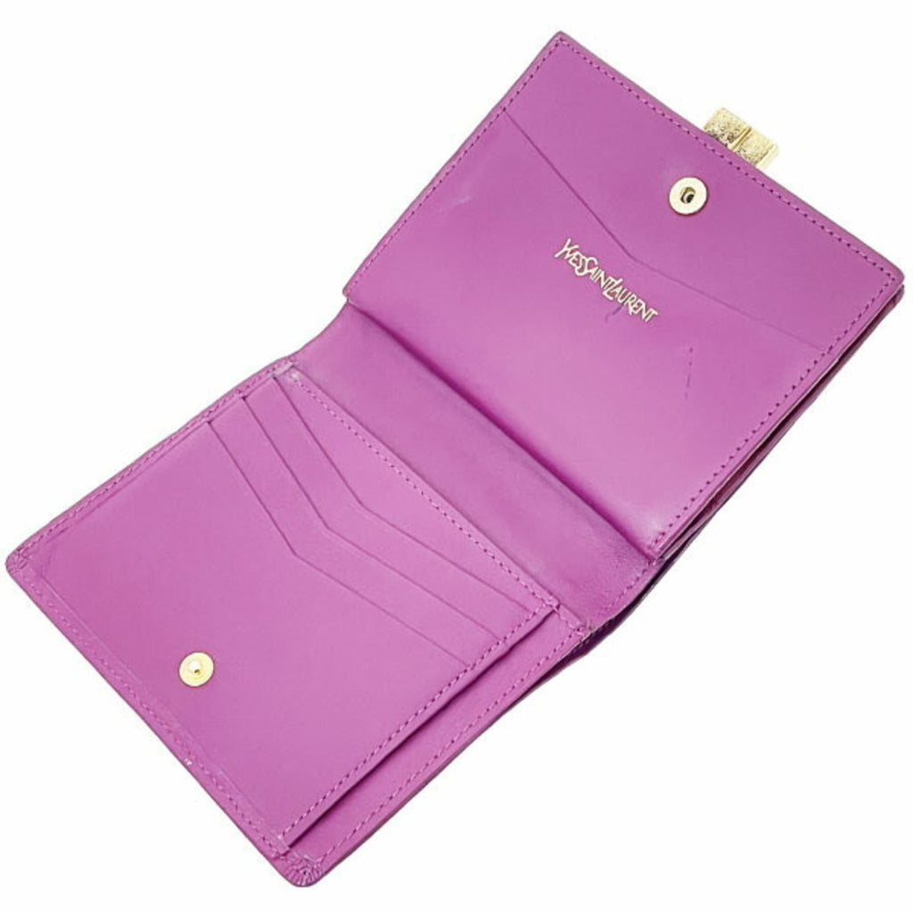 Yves Saint Laurent Purple Leather Wallet (Bi-Fold) (Pre-Owned)