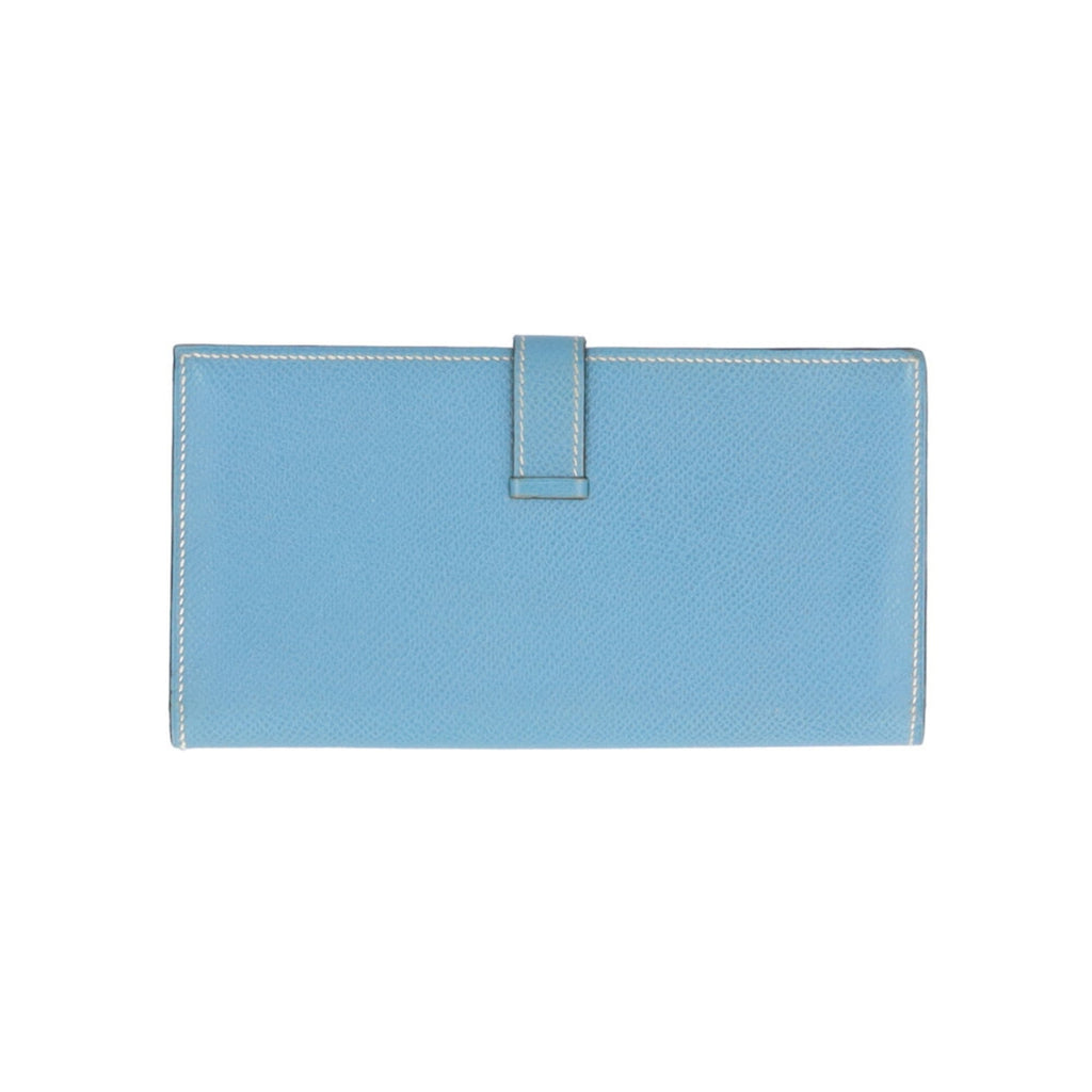 Hermes Blue Jean Epsom Leather Long Wallet (Bi-Fold) (Pre-Owned)