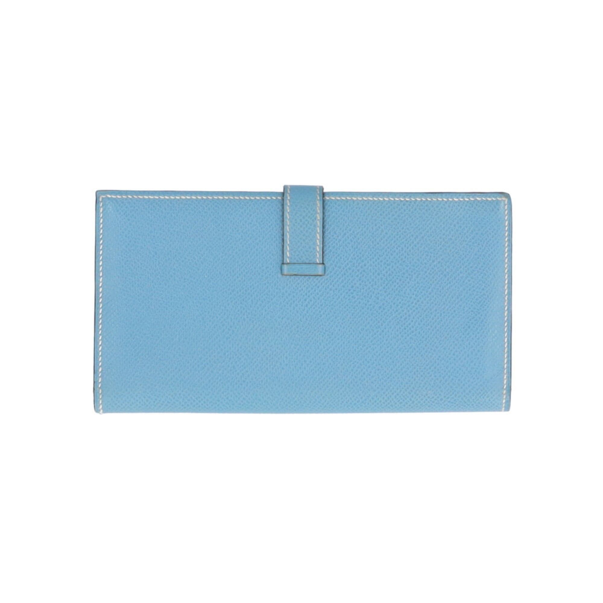 Hermes Blue Jean Epsom Leather Long Wallet (Bi-Fold) (Pre-Owned)