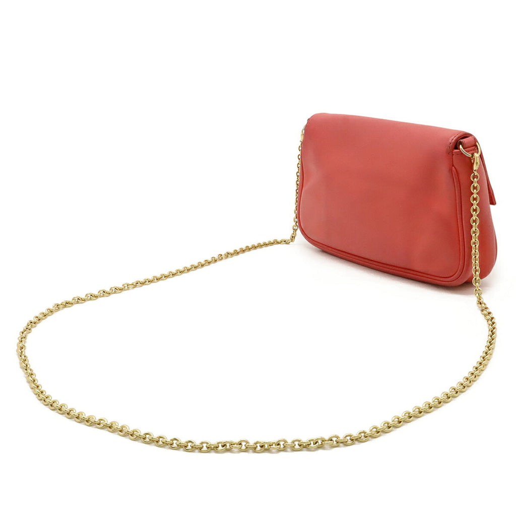 Fendi Pink Leather Clutch Bag Shoulder Bag (Pre-Owned)