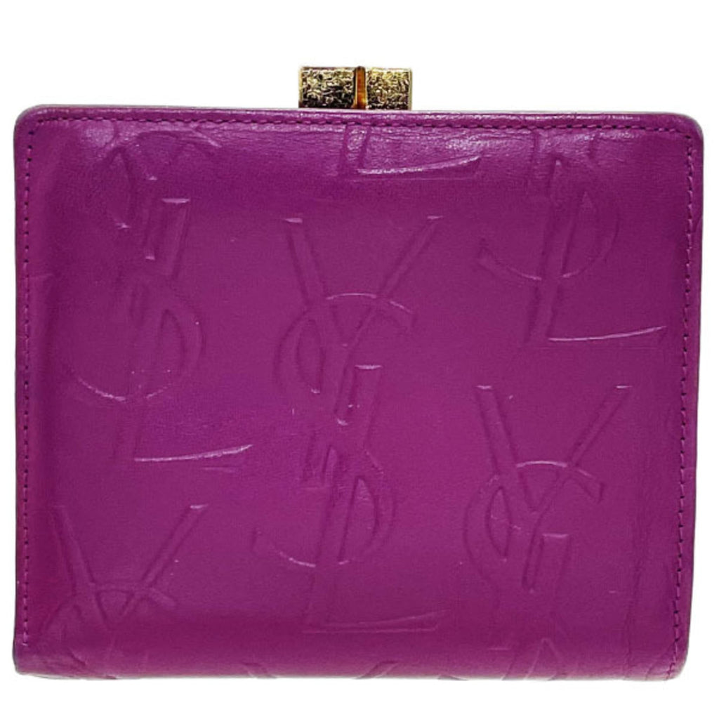 Yves Saint Laurent Purple Leather Wallet (Bi-Fold) (Pre-Owned)