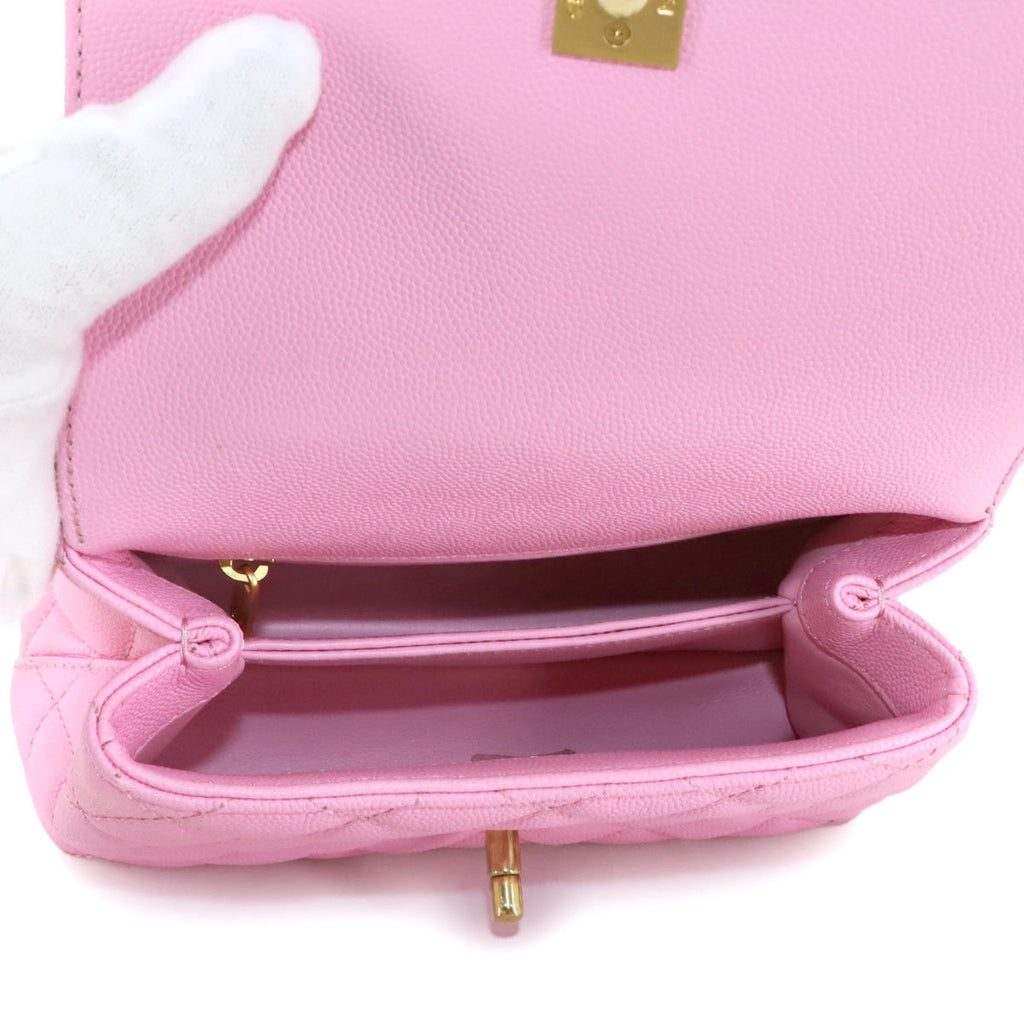Chanel Pink Grained Calfskin Handbag Shoulder Bag (Pre-Owned)