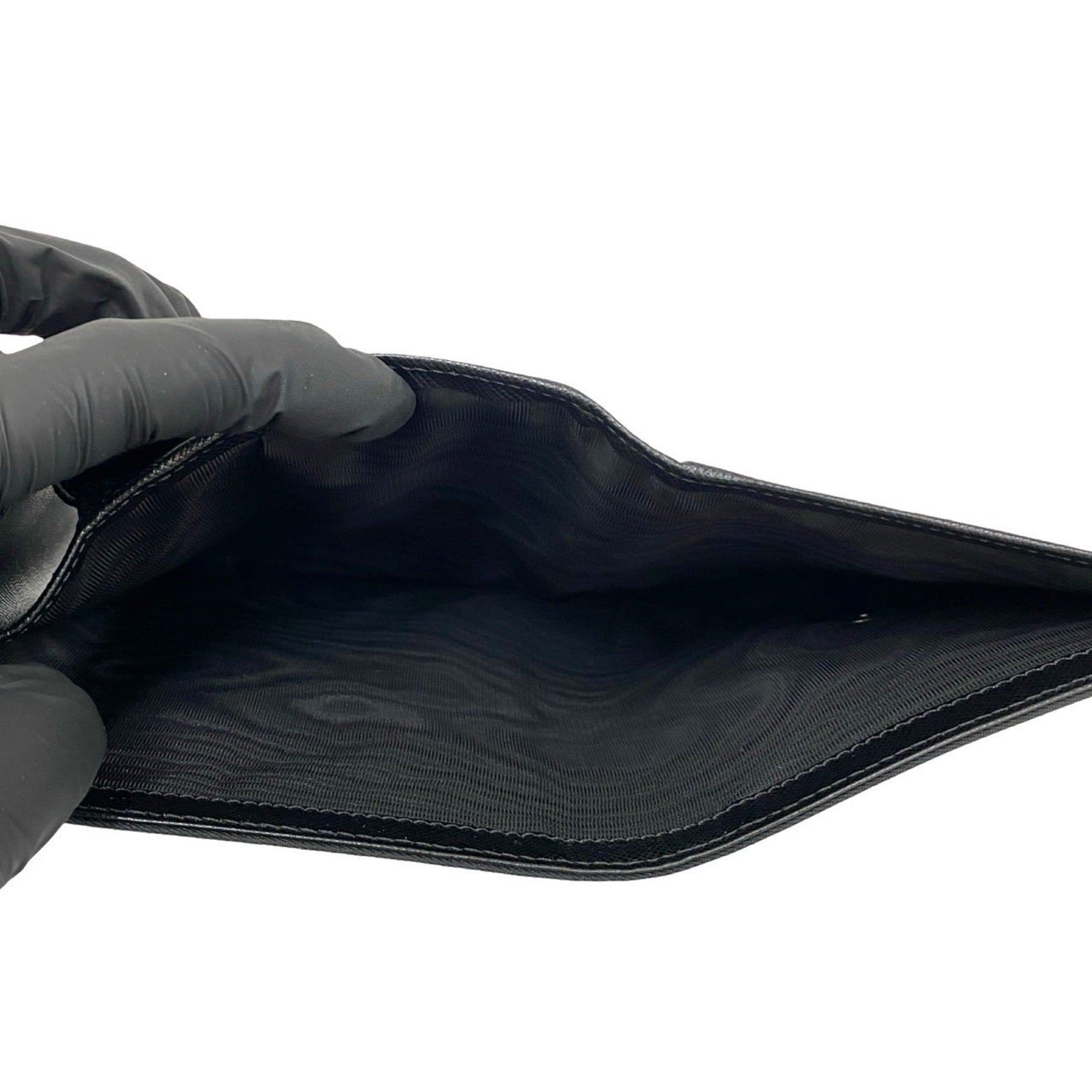 Prada Black Nylon Leather Wallet (Tri-Fold) (Pre-Owned)