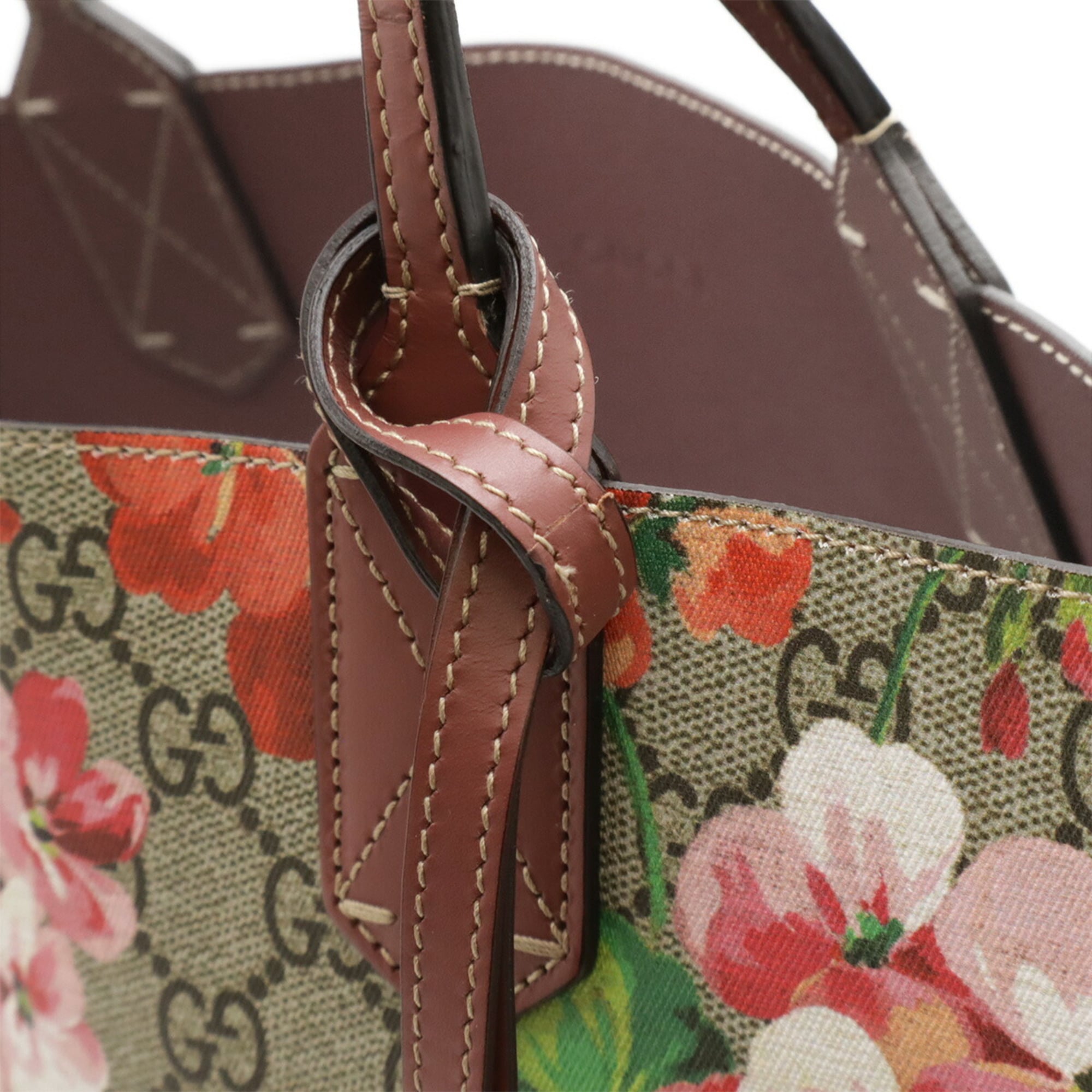 Gucci Gg Blooms Beige Pink Multi-Color Gg Supreme Leather Shoulder Bag Tote Bag (Pre-Owned)