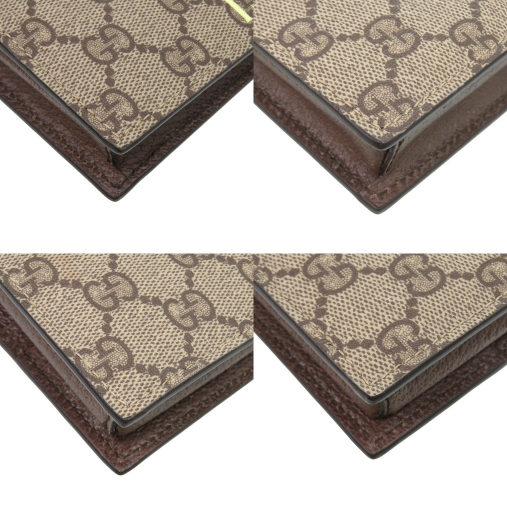 Gucci Beige Brown Multi-Color Gg Supreme Chain/Shoulder Wallet (Pre-Owned)