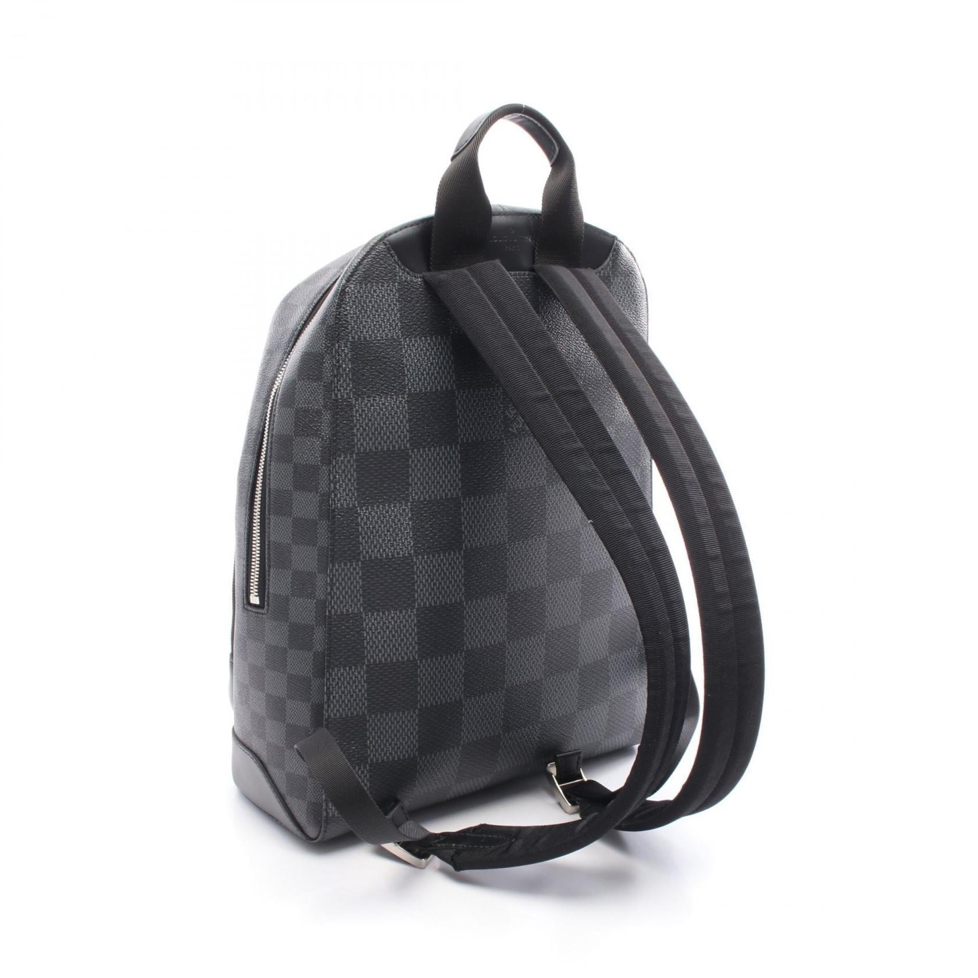 Louis Vuitton Black Damier Graphite Gray Coated Canvas Leather Backpack (Pre-Owned)