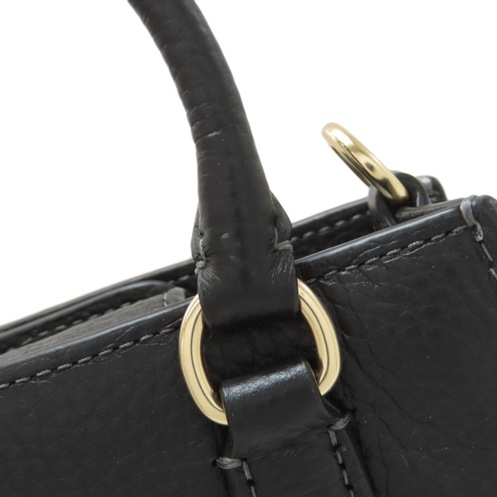 Coach Black Leather Handbag (Pre-Owned)