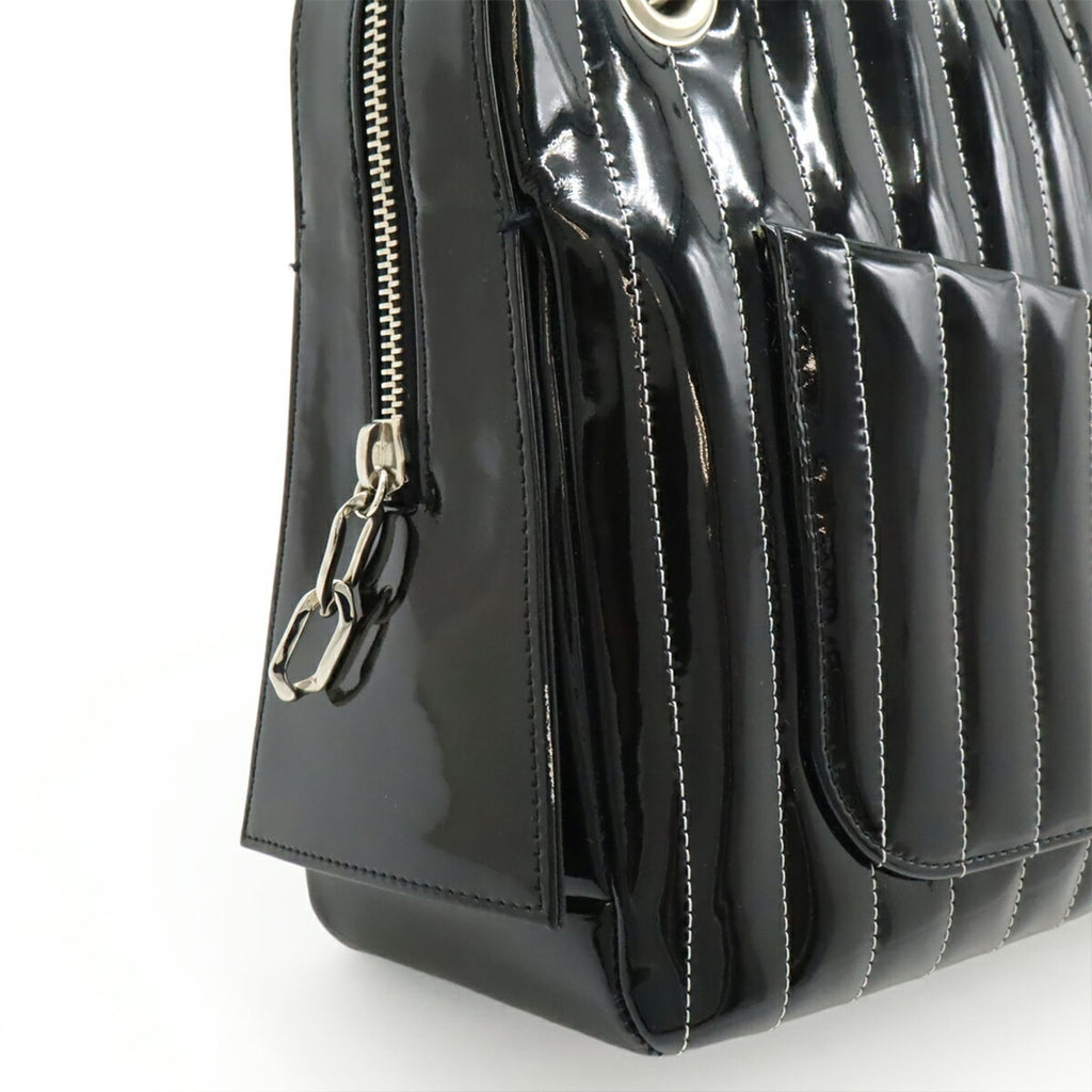 Chanel Black Leather Shoulder Bag Tote Bag (Pre-Owned)