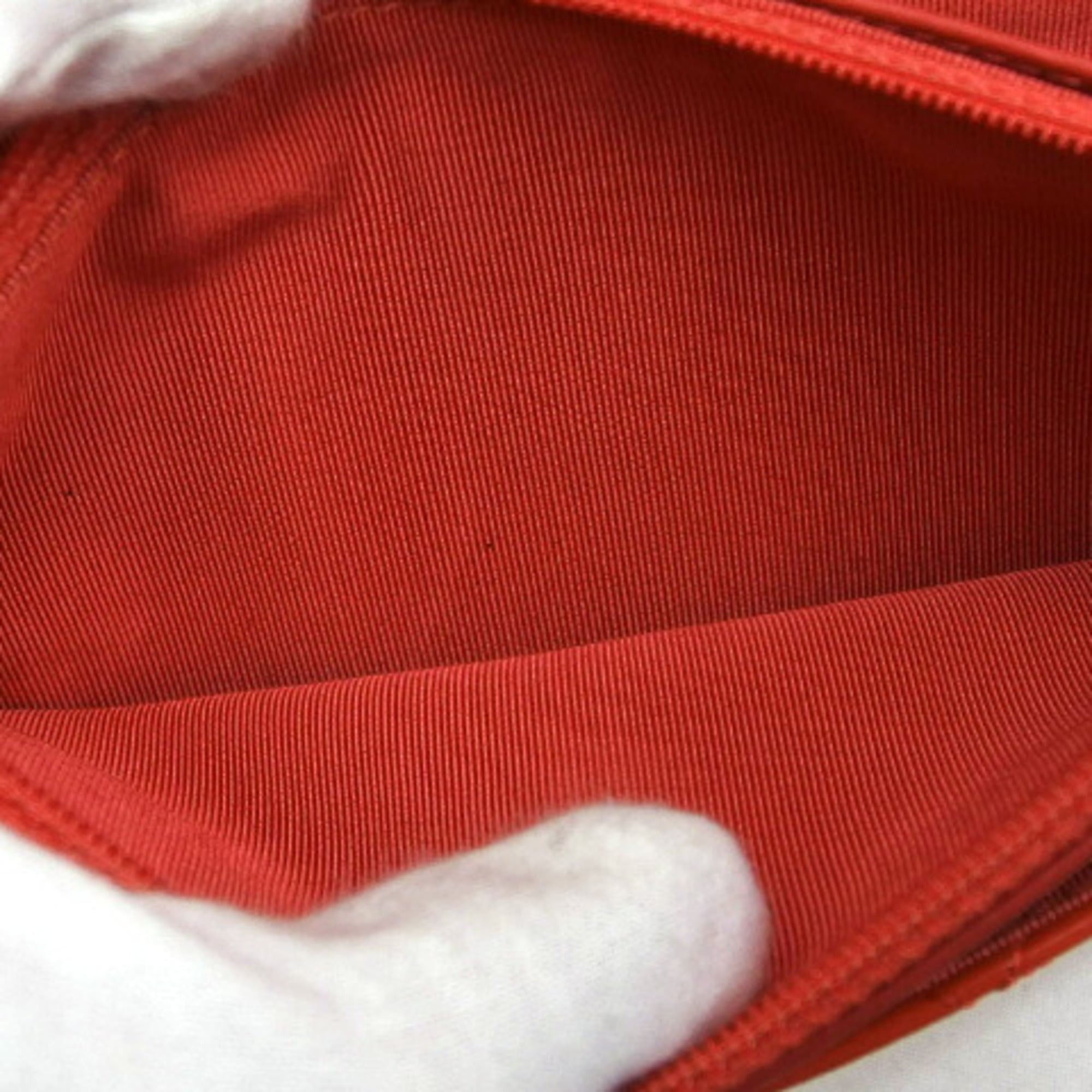Chanel Matelasse Coral Orange Orange Red Orange Patent Leather Shoulder Bag (Pre-Owned)