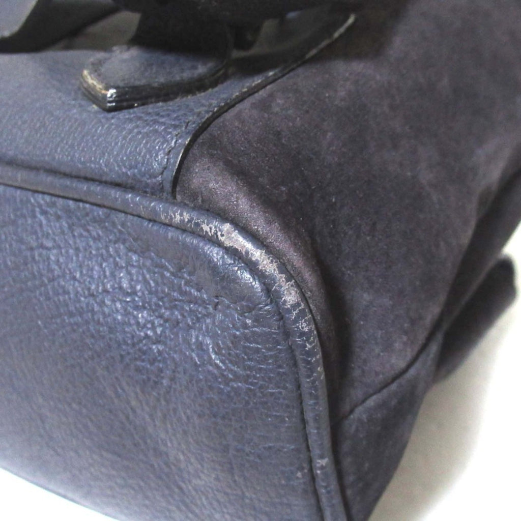Gucci Navy Suede Leather Backpack (Pre-Owned)
