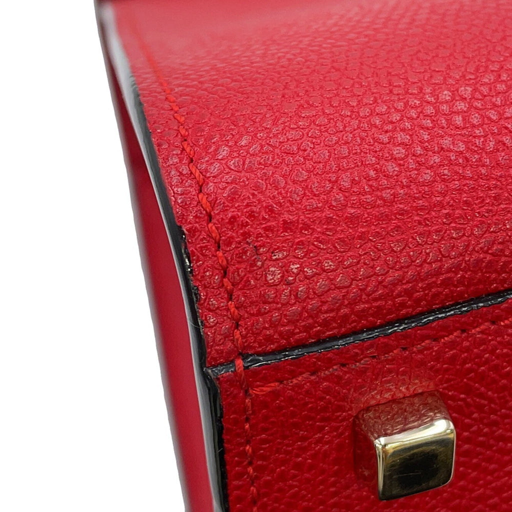 Valextra Pink Red Color Leather Handbag (Pre-Owned)
