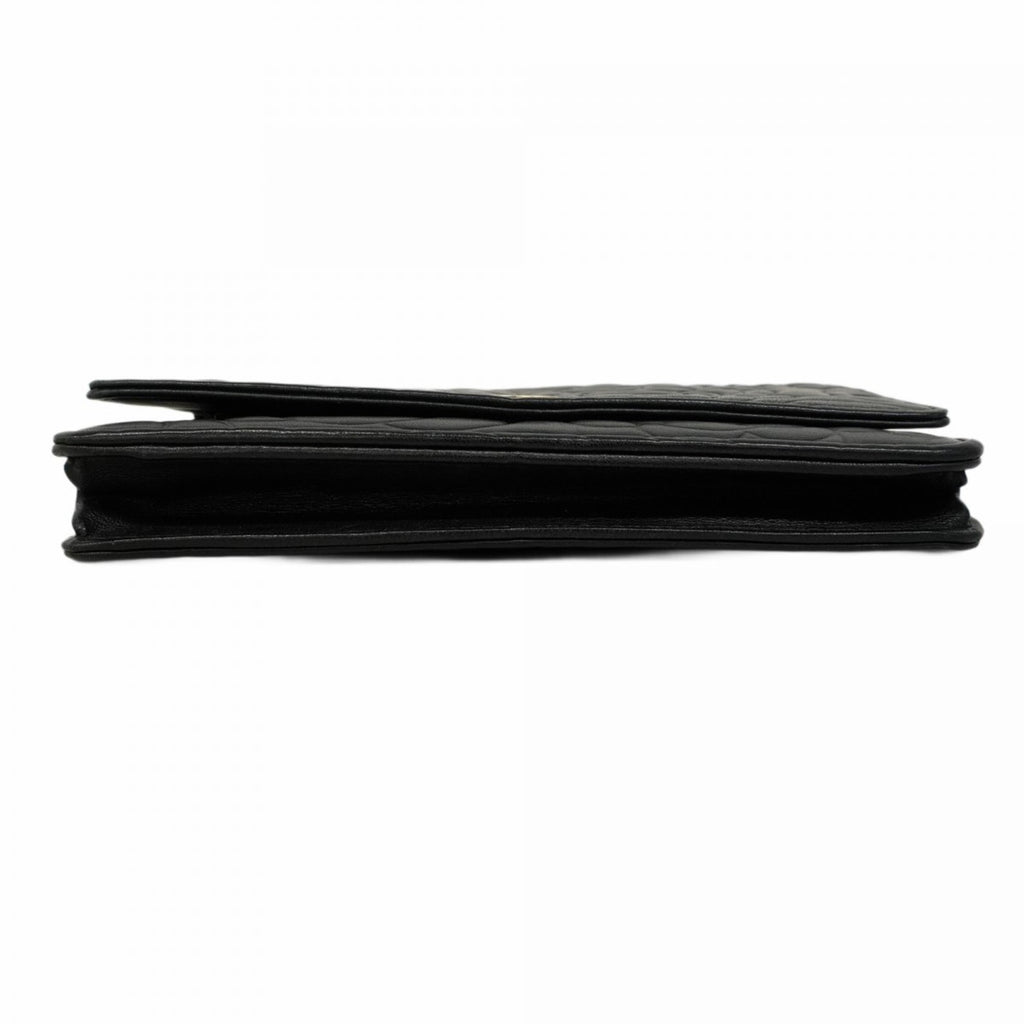 Chanel Black Leather Chain/Shoulder Wallet (Pre-Owned)
