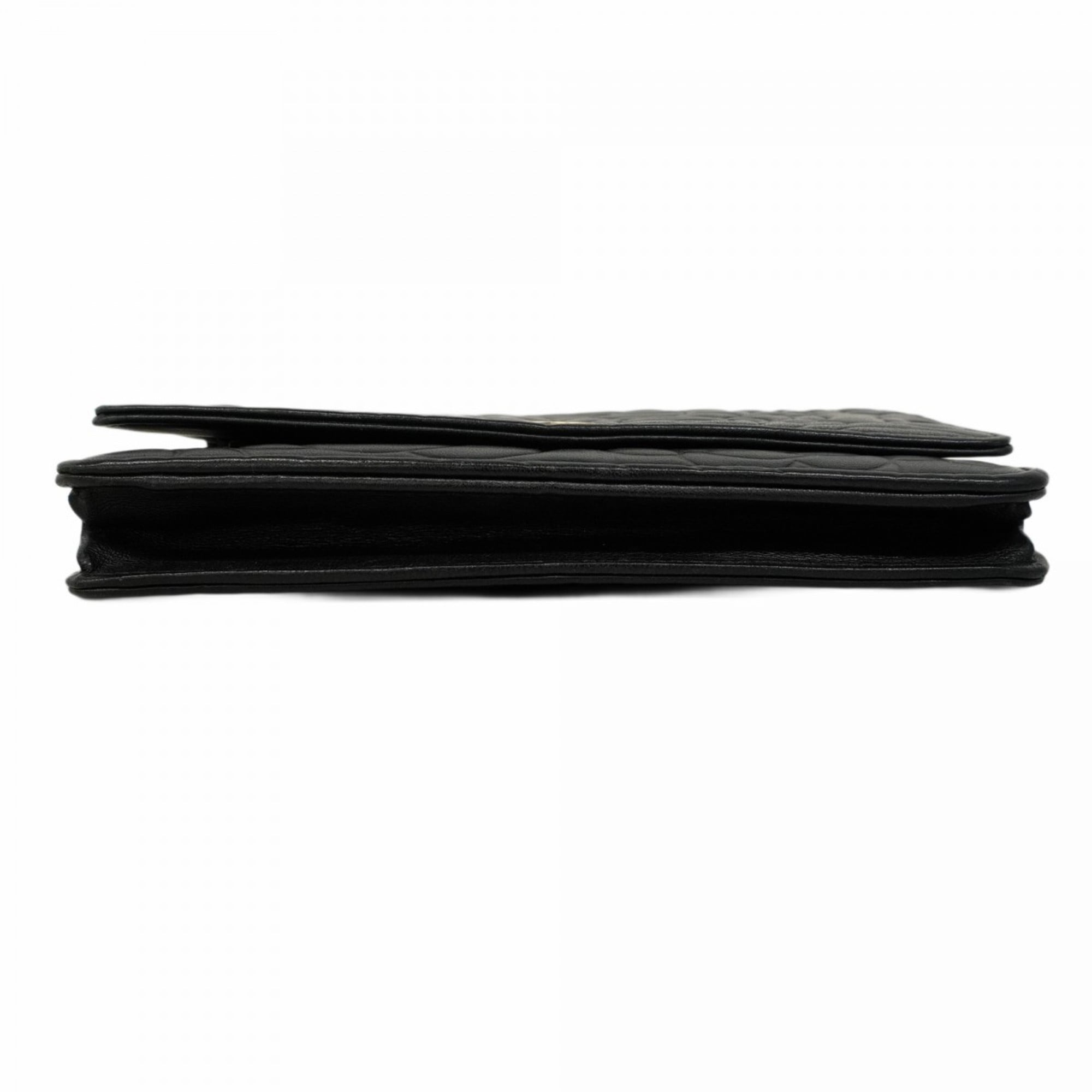 Chanel Black Leather Chain/Shoulder Wallet (Pre-Owned)