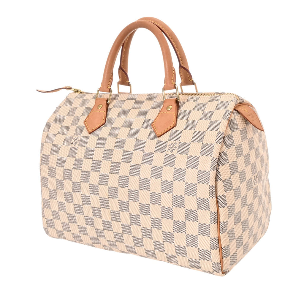 Louis Vuitton White Damier Azur Canvas Handbag (Pre-Owned)
