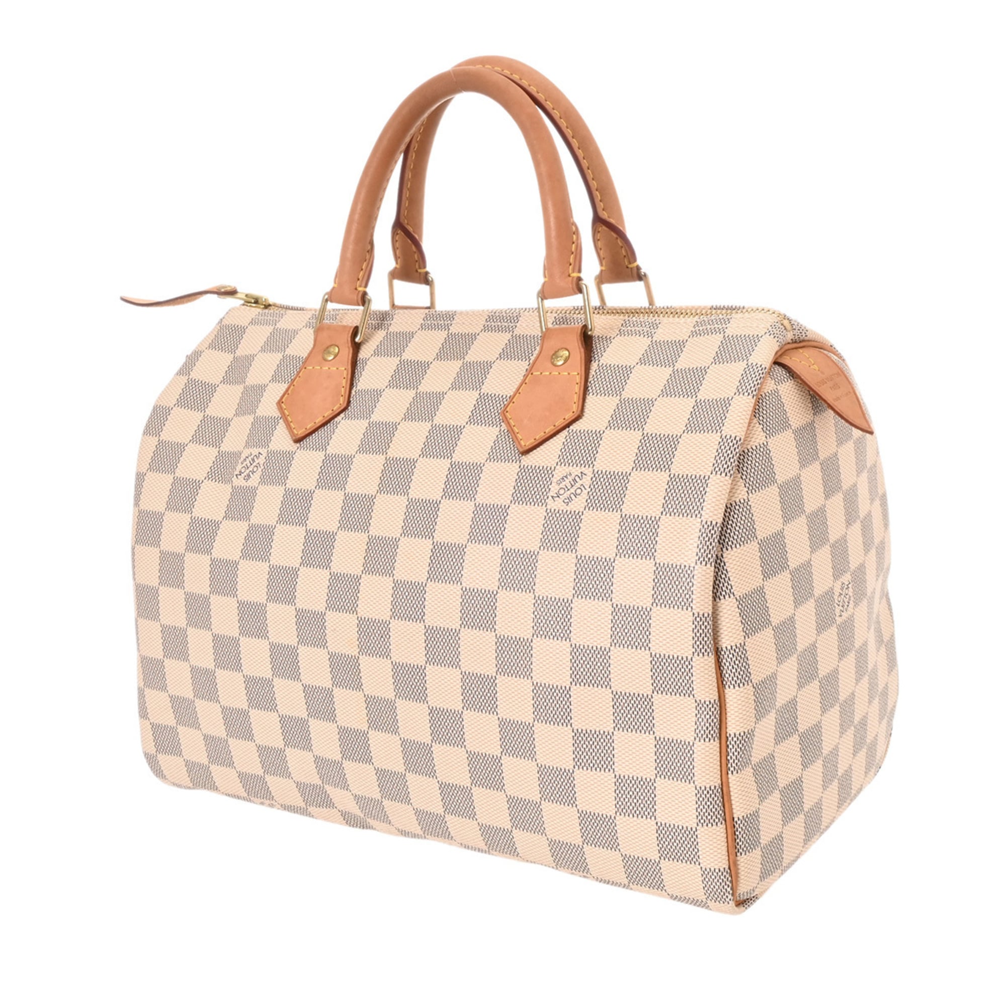 Louis Vuitton White Damier Azur Canvas Handbag (Pre-Owned)