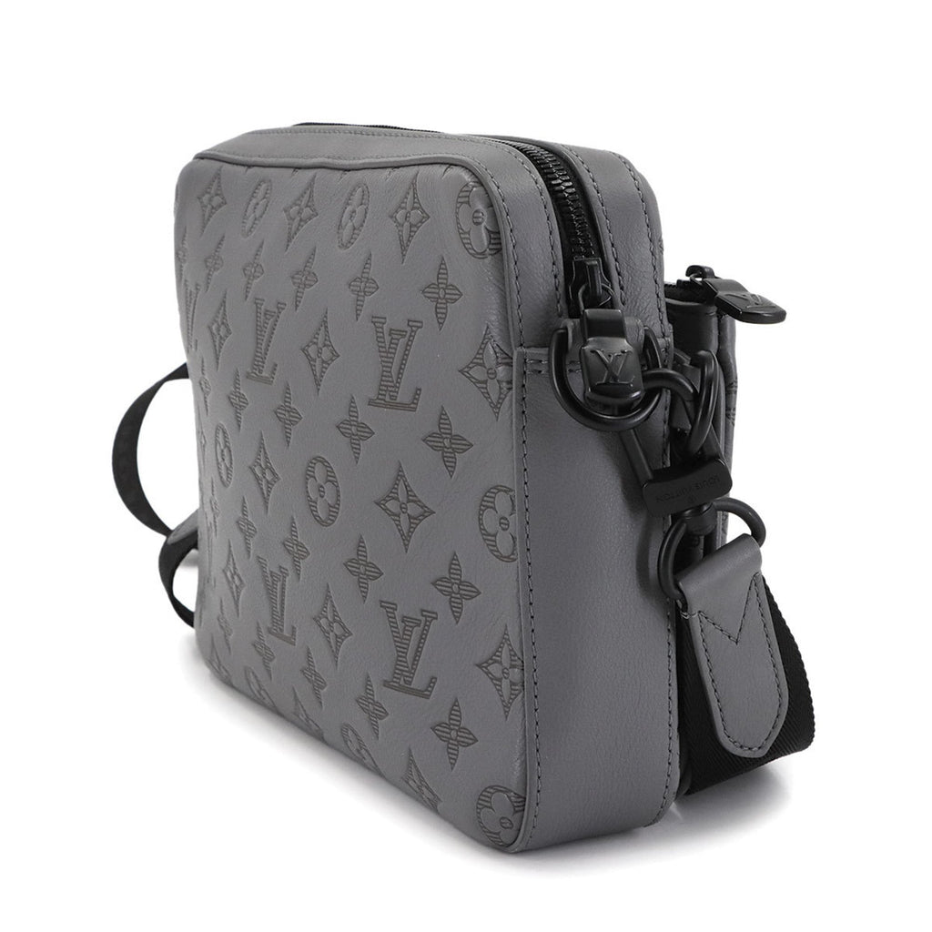 Louis Vuitton Black Gray Monogram Shadow Messenger Bag Shoulder Bag (Pre-Owned)