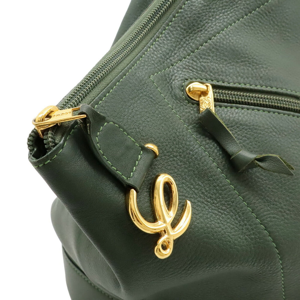 Loewe Anton Khaki Leather Backpack Pouch (Pre-Owned)