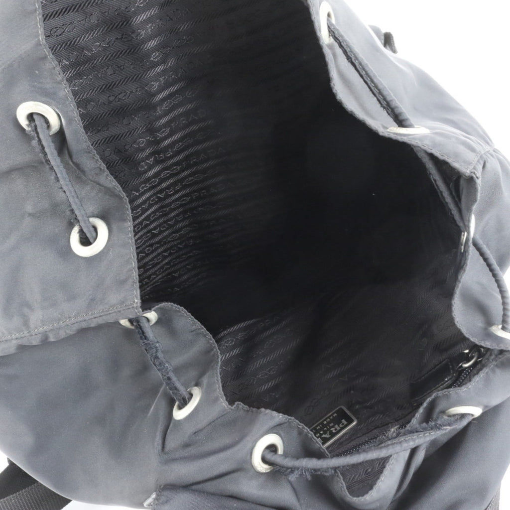 Prada Black Leather Nylon Backpack Shoulder Bag (Pre-Owned)
