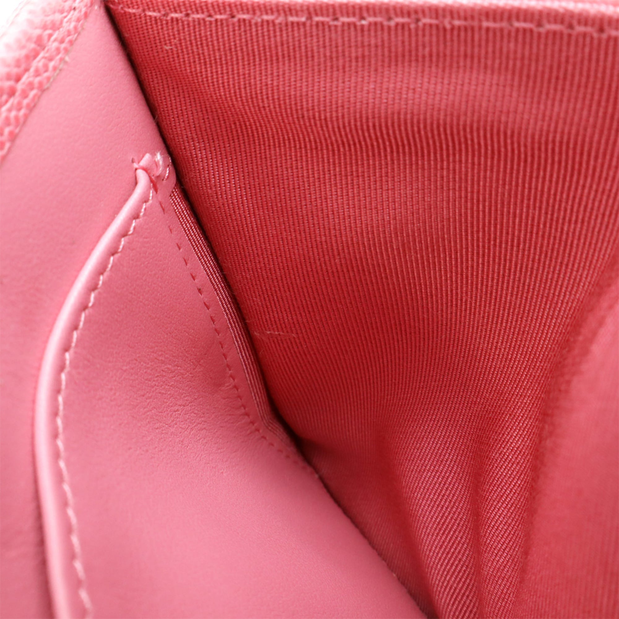 Chanel Pink Grained Calfskin Wallet (Tri-Fold) (Pre-Owned)