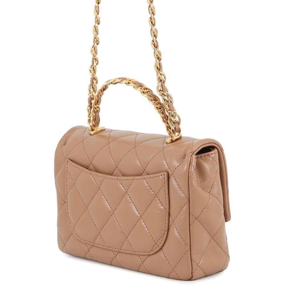 Chanel Matelasse Beige Leather Handbag (Pre-Owned)