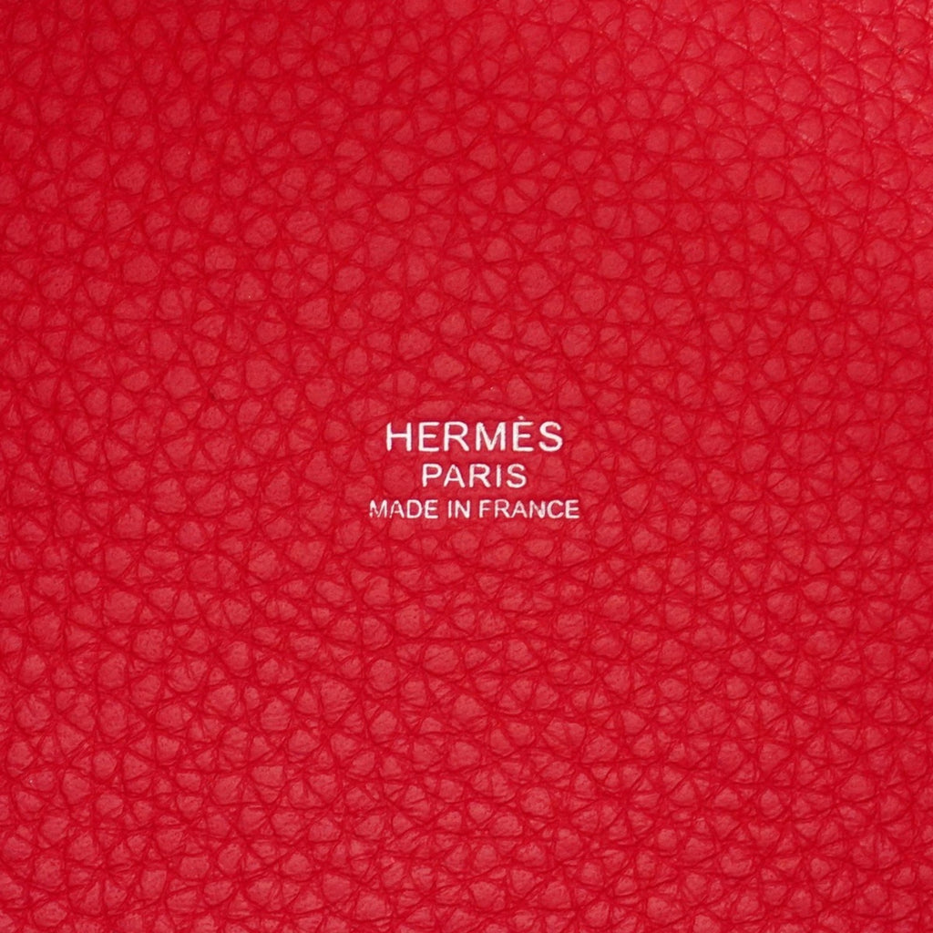 Hermes Silver Taurillon Clemence Leather Handbag (Pre-Owned)