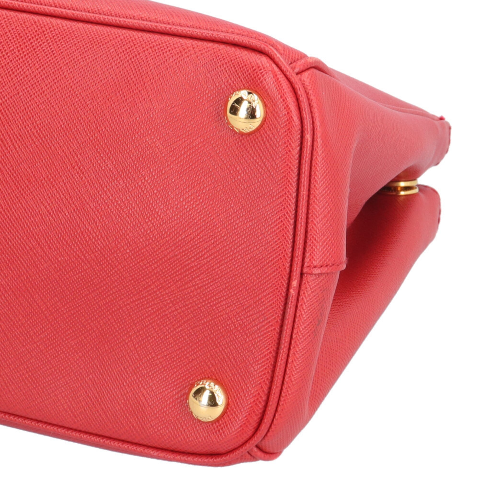 Prada Saffiano Fuoco Red Color Leather Shoulder Bag (Pre-Owned)