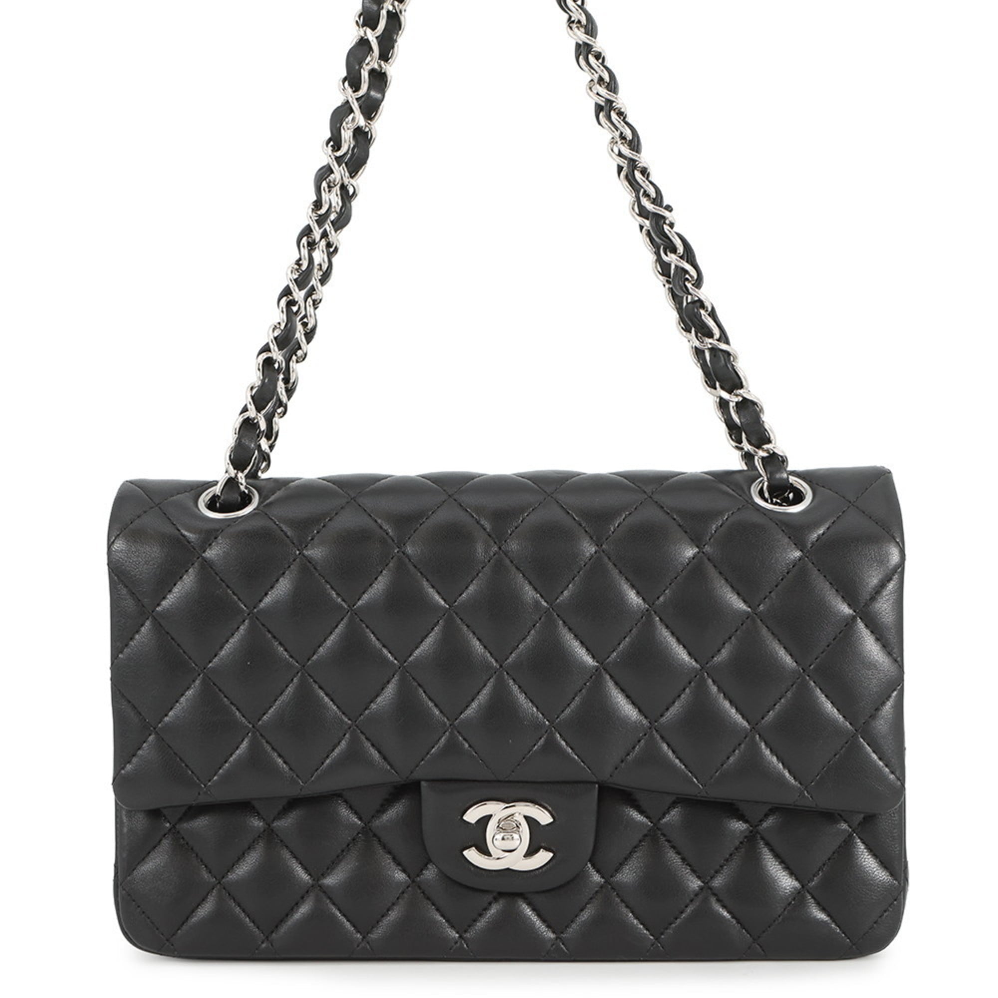 Chanel Matelasse Black Leather Shoulder Bag (Pre-Owned)