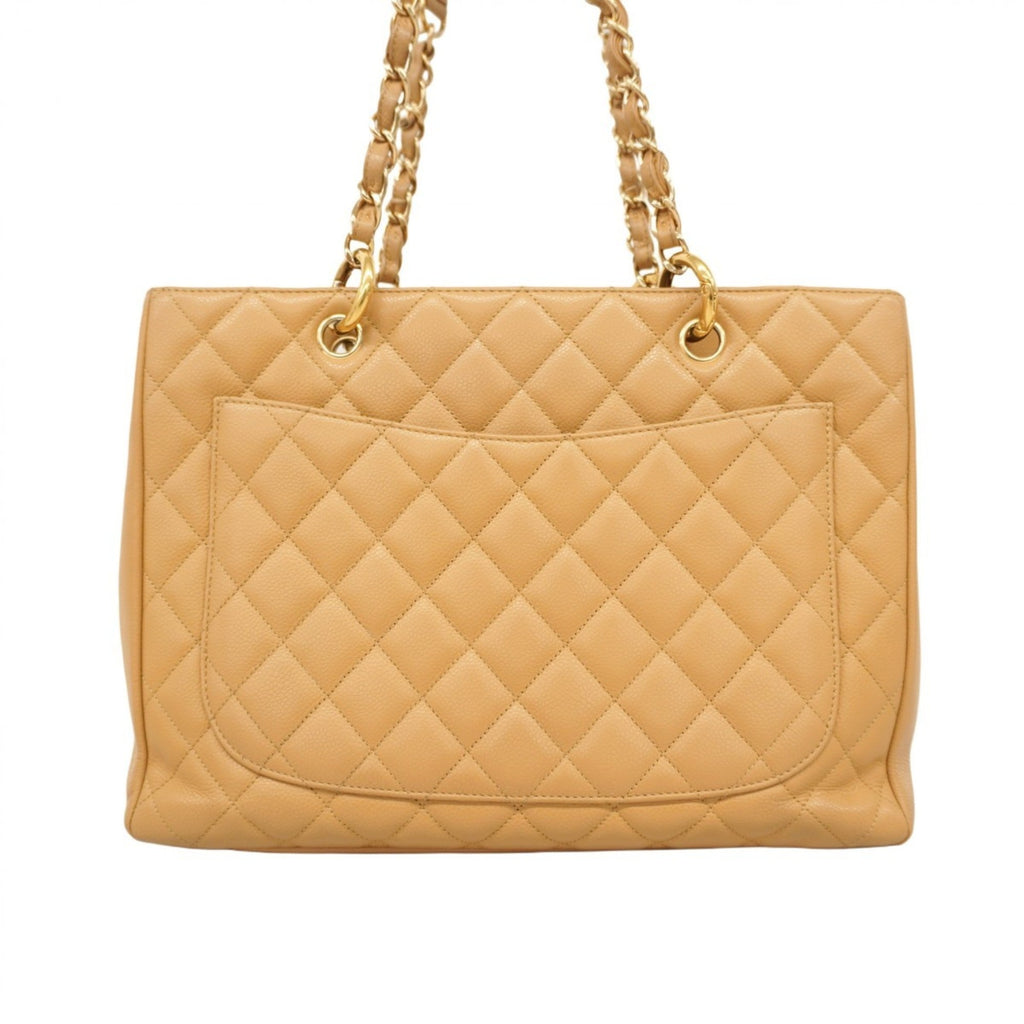 Chanel Beige Grained Calfskin Shoulder Bag (Pre-Owned)