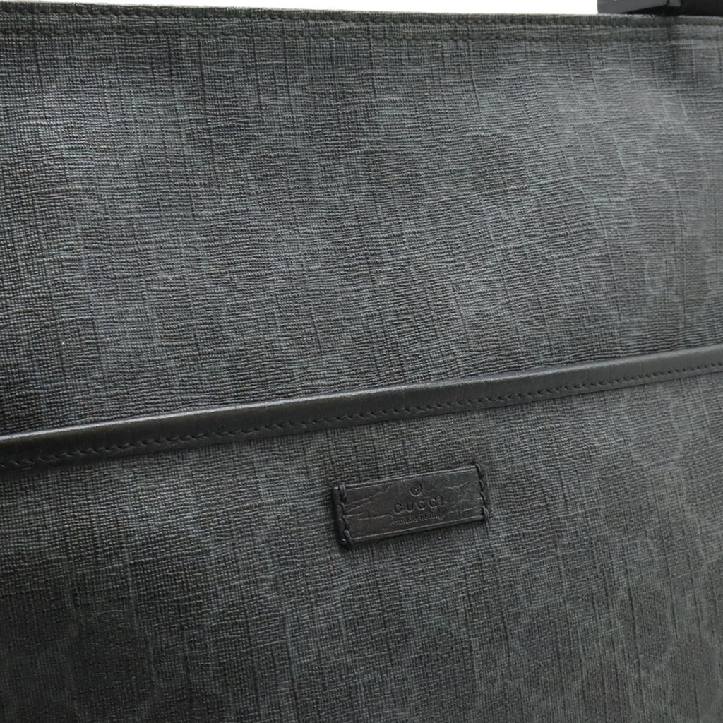 Gucci Gg Plus Black Gray Gg Supreme Leather Shoulder Bag (Pre-Owned)