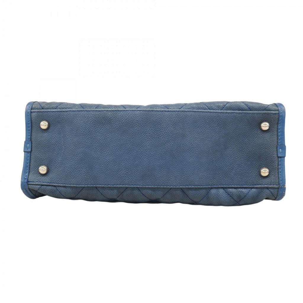 Chanel Blue Grained Calfskin Shoulder Bag (Pre-Owned)