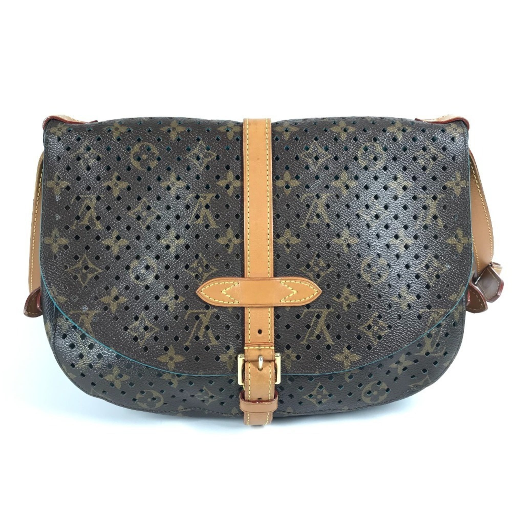 Louis Vuitton Monogram Perfo Blue Brown Monogram Perforated Shoulder Bag (Pre-Owned)